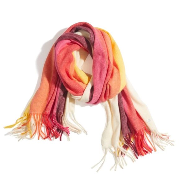 Marine Layer Stripe Scarf in Warm Rainbow - Picture 3 of 7